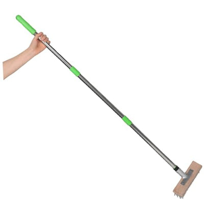 LIOOBO Stainless Steel Scrub Brush: 1.2m Heavy-Duty Wire Bristle Brush for Tough Stains - Outdoor Use on Decks Patios & Concrete - Commercial Cleaning Tool