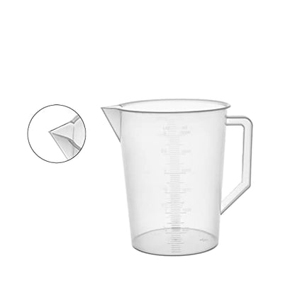Aicosineg Measuring Cups 3000ml Plastic Graduated Cup PP Graduated Beaker Clear Scale Cup Liquid Measuring Mixing Cup Graduated Plastic Measuring Cup with Handle and Spout for Lab Kitchen Transparent