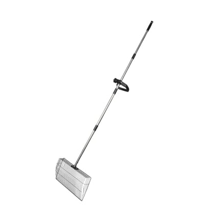 Metal Scooper with Long Handle Chicken Coop Cleaning Shovel Heavy Duty Poultry Manure Scoop for Farm and Home Use 38cm