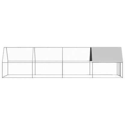 Outdoor Chicken Coop 6.6x26.2x6.6ft Galvanized Steel Aviary with Lockable Door Water-Resistant Roof for Hens Ducks Rabbits Small Animals - size: 6.6' x 26.2' x 6.6' (W x D x H)