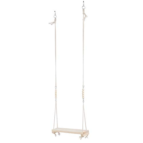 Chicken Swing Wooden, Pet Large Pinevood Stand Bar Hanging Toys Climbing Swings Safety Toy Chewing Biting Playing Ladder Ing for Hens Medium Bird