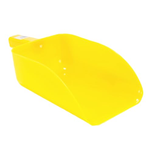Jeffers Feed Scoop for Horses, Livestock, Pets, Chickens, Goats – 5 Pint 2.5 Quart Heavy-Duty Plastic Grain Scoop – Durable Farm Tool for Animal Feed, Barn, Stable, Garden, Dog Food - Yellow - color: Yellow Feed Scoop, size: 2.5 Quart
