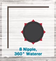 Noble Nest 5 Gallon Bucket Poultry Nipple 360° Waterer, 8 Nipple, No Stand - color: Add Black Waterer Stand, size: 8 Nipple, 360° Waterer
