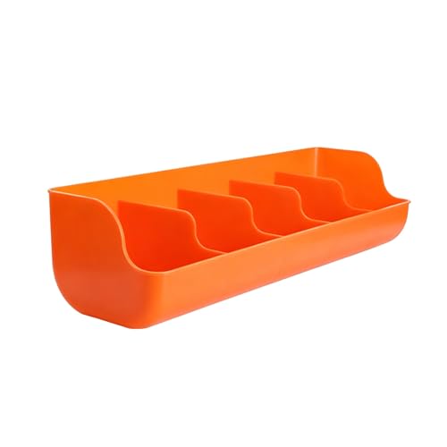 Smooth Plastic Small Piglet Feeder, Multi-Compartment Water Trough with Semi-enclosed Design, Livestock Feed Trough for Duck, Chicken(Orange L54.5cm/21.5") - size: Orange L54.5cm/21.5"