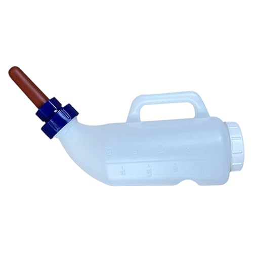 Large Capacity Livestock Milk Container Feeding Bottle with Leakproof Nipple Easy Refilling Mouth for Fawns Nursing - style: Horizontal 2 liter c