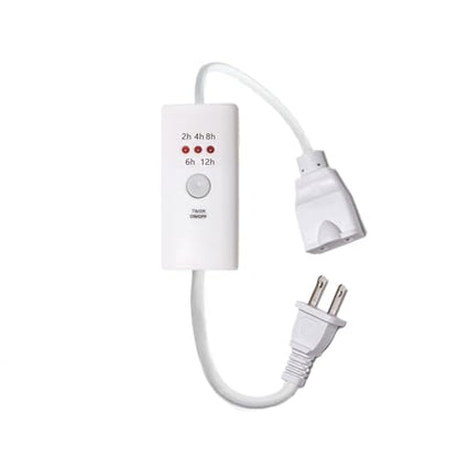 HNB Auto Off Timer for Oil Wax Warmer Burner Indoor Small Appliances Timer Plug for Electrical Outlet 5 Timing Setting 12 Hours Timed Power Switch (timer5D0.5m1pc B) - color: White B