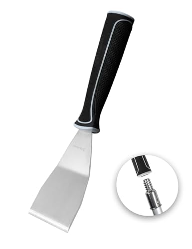 ROLLINGDOG 3 Inch Pole Scraper - Stainless Steel Bent Blade With Anti-Slip Rubber Handle, Heavy Duty Paint Remover Scraper Tool - color: 1pc Paint Scraper