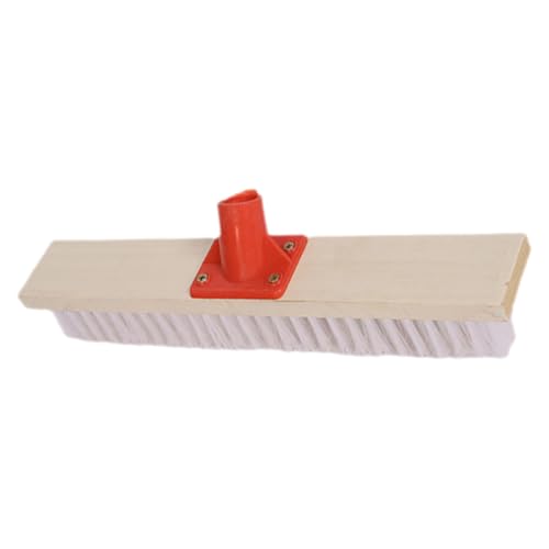 Hard Bristle Floor Brush with Long Handle, Nylon Patio Scrubbing Brush for Outdoor Deck and Bathroom Cleaning, Stiff Bristle Garden Scrub Broom for Carpet and Garage Dirt Removal