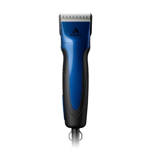 Andis 68520 Excel Professional 5-Speed Detachable Blade Clipper Kit - Animal/Dog Grooming, Rotary Motor, Soft-Grip Anti-Slip Housing, 14-Inch Cord, for All Coats & Breeds, SMC, Blue - color: Blue