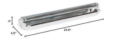 FARM-TUFF Reel Top Rectangular Poultry Feeder, 24 Inch - Heavy-Duty Galvanized Metal Feeder Trough with Anti-Roost Reel & Spill Resistant Design - Long Feeding Space for Backyard Flocks & Farms