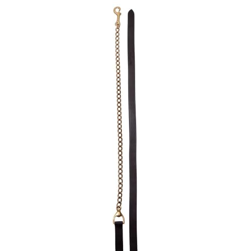 Billy Royal Leather Lead with Brass Chain for Horses | Hand-Rubbed Havana Tint | Ideal for Stallions & Tougher Equines | Matches Stable Halters