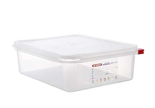 Araven Airtight Container, Food Pan with Lid for Storage in Kitchen and Restaurant, 1/2 GN 4" Deep, 1 Count, Clear