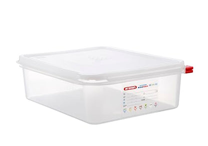 Araven Airtight Container, Food Pan with Lid for Storage in Kitchen and Restaurant, 1/2 GN 4" Deep, 1 Count, Clear