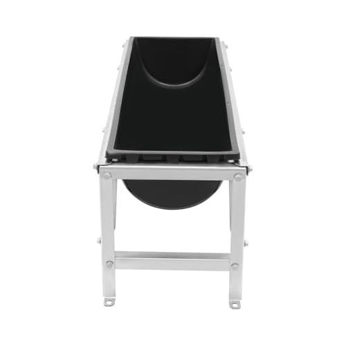 Livestock Feed Trough with Stand, 35L/9.25Gal Capacity Livestock Water Trough with Triangular-Structure Stand 39" Long Portable Farm Animal Feeder for Calves, Pigs, Sheep and Horses (Black) - color: Black