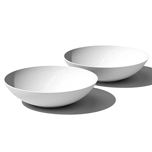 Veradek Mason Series Lane Bowl Planter| for Indoor or Outdoor Tabletops/Gardens |Made from Plastic-Stone Composite with Drainage Holes|Modern Décor for Flowers, Succulents, Small Plants - color: White, size: 6"H x 24"DIA 2PK