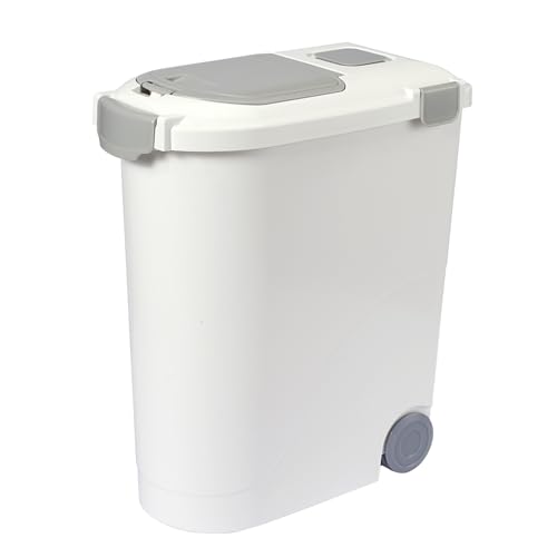 Ashfield & Harkness Airtight Pet Food Storage Container, up to 30 Lbs/ 36 Qt for Dog Cat Bird and Other Pet Food Storage, Easy Acces Including Scoup, Easy Access, Lightweight Keeps Pet Food Fresh - color: White, size: 30 lbs