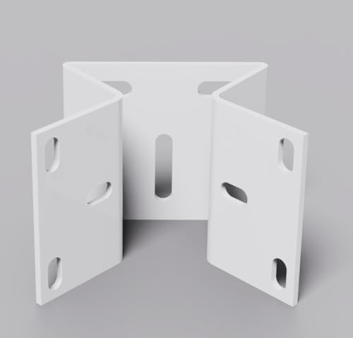 Outdoor Security Camera Corner Mount, White Metal Bracket, 4 Pack | 90-degree clamp, 2.2-4.3 in diameter range, eaves and stairwell placement, hardware included - size: 4 Pack