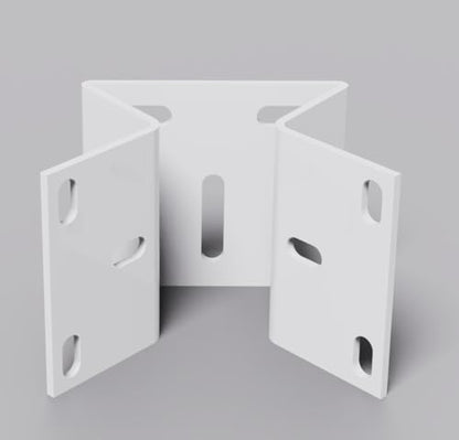 Outdoor Security Camera Corner Mount, White Metal Bracket, 4 Pack | 90-degree clamp, 2.2-4.3 in diameter range, eaves and stairwell placement, hardware included - size: 4 Pack