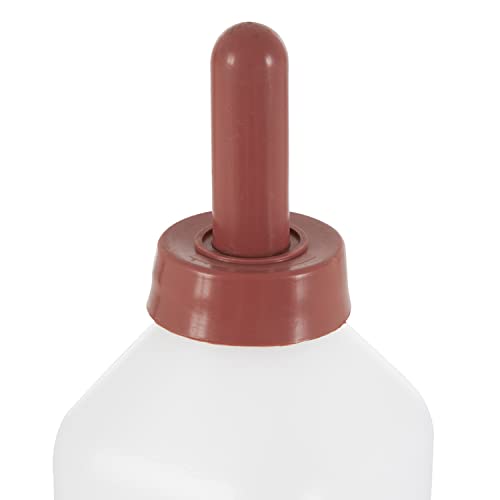 Tuff Stuff Products LBH2 2 Quart Push On Nipple Teat Cap 2 Quart Calf Milk Feeder Nursing Feeding Bottle with Hand Grip Handle