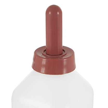 Tuff Stuff Products LBH2 2 Quart Push On Nipple Teat Cap 2 Quart Calf Milk Feeder Nursing Feeding Bottle with Hand Grip Handle