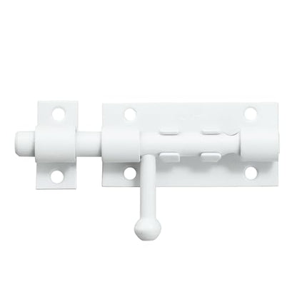 Alise 4 Inch Slide Lock SUS304 Stainless Steel Gate Latch, Slide Bolt Latch,Thickened Heavy Door Latch Lock, Black Barrel Bolt Latch, Security Slide Latch Lock MCX7004-W - color: White, size: 4 Inch (Regular)