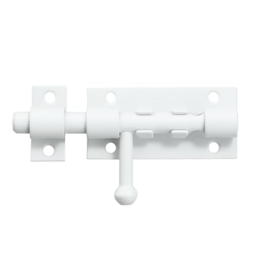 Alise 4 Inch Slide Lock SUS304 Stainless Steel Gate Latch, Slide Bolt Latch,Thickened Heavy Door Latch Lock, Black Barrel Bolt Latch, Security Slide Latch Lock MCX7004-W - color: White, size: 4 Inch (Regular)