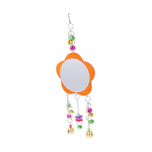 Milisten Sturdy Hanging Chicken Mirror Toy with Bells Large Rooster Mirror for PET Supplies for Hens and Chickens for Coop Decoration