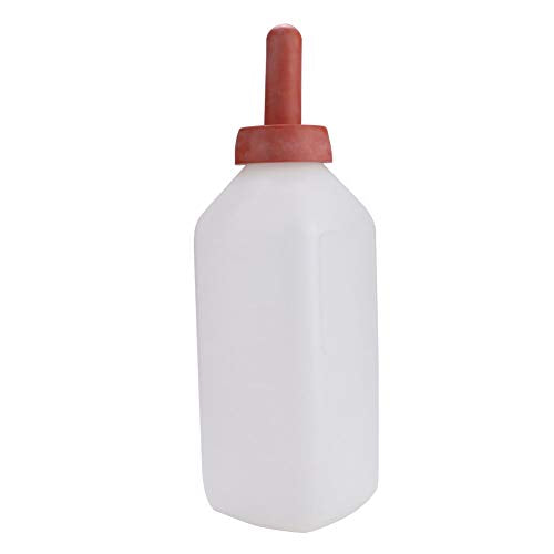 flexman Cow Feeding Nursing Bottle, 2L High Capacity Thickened Plastic Rubber Detachable Nipple Milk Feeder for Calf Weaning Tool