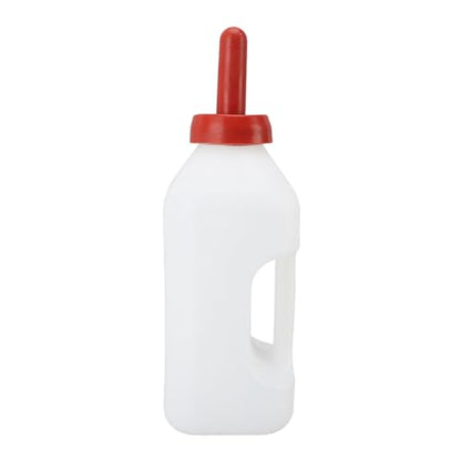 Rengue Calf Feeding Bottle, 2 Quart Thick Design Leakproof Nonslip Silicone Nipple, with Handle for Easy Feeding, Small (Horizontal Milk Pot)