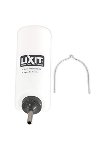 Lixit Wide Mouth BPA-Free Cage Water Bottles for Rabbits, Ferrets, Guinea Pigs, Rats, Chinchillas, Hamsters, Mice, Hedgehogs, Gerbils and Other Small Animals. (Translucent, 32 Ounce Pack of 2) - color: Translucent, size: 32 Ounce Pack of 2