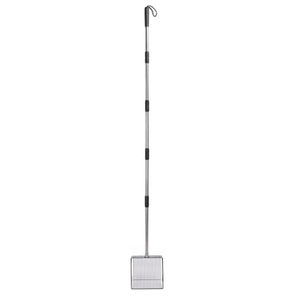 Extended Handle Litter Scoop, Stainless Steel, Non Stick Coating, 20x20x6cm - Heavy Duty, Ergonomic Design, Ideal for Livestock and Poultry Cleaning