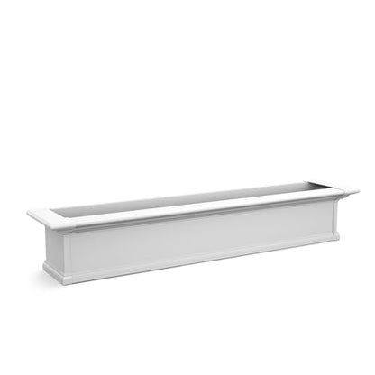 Mayne Yorkshire 4ft Window Box - White - 48in L x 12in W x 10in H - Polyethylene Planter - Built-In Water Reservoir (4824-W) - size: 4-Foot