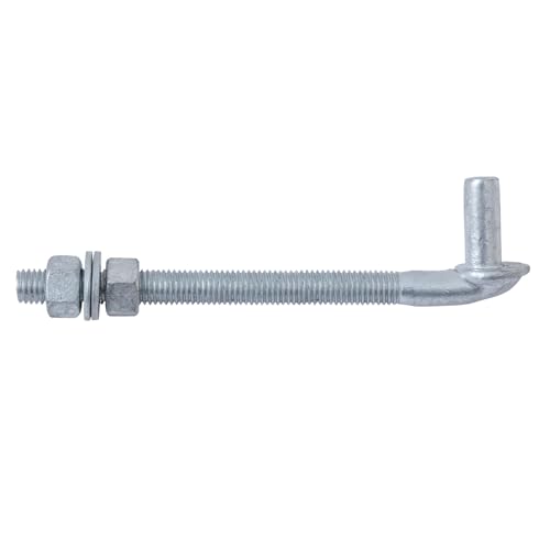 VIVIDA J Bolt Gate Hinge 8", Gate Bolt Hinge with 5/8" Male Pin, Heavy Duty Chain Link Gate Hardware, Galvanized Steel, 1 Pack - size: 8" (1 PCS)
