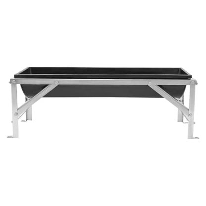 Goat Hay Feeder, 40'' Livestock Feeding Trough, 9 Gallon Large Capacity Horse Water Trough, Heavy Duty Sheep Hog Pig Feeder Trough for Deer Cattle Horse Sheep Hog Farm Sheds Pen(Black) - color: Black