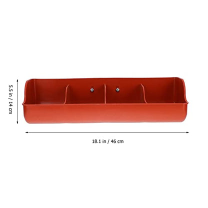 DOITOOL Pig Feeder Trough 4-Compartment Farm Pig Manger Plastic Feed Trough for Dry Wet Food and Water Easy Clean Livestock Feeding Bowl 16.92 X 6.29 X 5.11 in