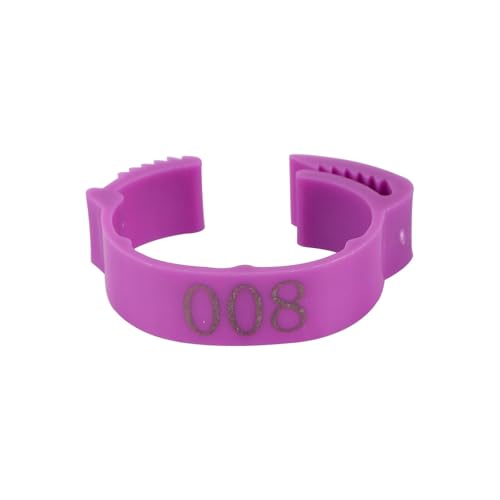100PCS Chicken Foot Ring Adjustable Size Poultry Leg Digital Label Buckle 6 Colors Plastic Chick Duck Goose Farm Equipment for Easy Flock Management(Purple) - color: Purple