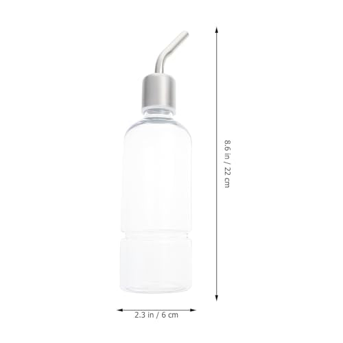 GLEAVI 2PCS Hanging Rabbit Water Bottles with Stainless Steel No-drip Spouts Transparent Water Feeders for Guinea Pigs Hamsters Chinchillas Cage Use