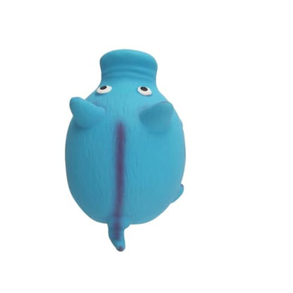 Squeaky Latex Round Pig Dog Toy - Durable Chew-Resistant Interactive Toy for Stress Relief and Training(Blue) - color: Blue