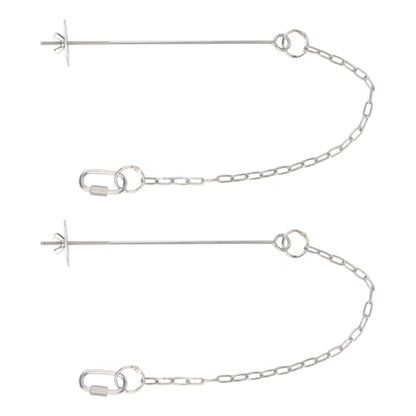 Stainless Steel Hanging Chicken Feeders with Adjustable Chain and Vegetable Skewers for Bird Cage Enrichment and Foraging Foraging Toy - size: L