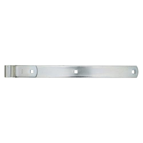 National Hardware N168-336 Gate Strap Hinge 16 in Zinc-Plated WeatherGuard Protection for Wood Fence Gates Outdoor Farm Gate Hardware Metal Strap Hinges Hot-Rolled Steel - size: 16 Inch x 3/4 Inch