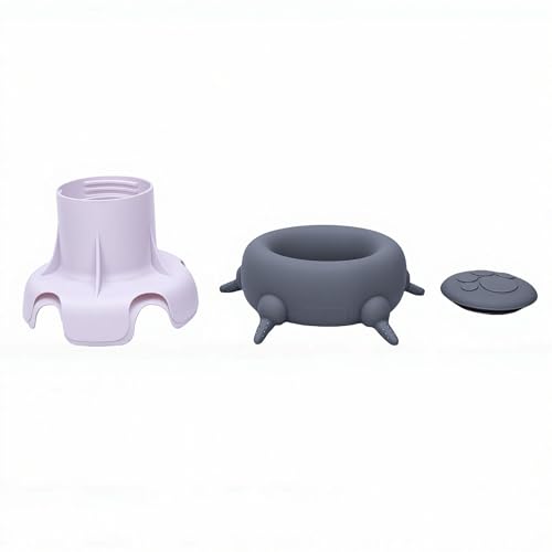 Pssopp Feeding Supplies Silicone Puppy Nursing Station Puppy Feeder Milk Bowl with 4 Nipples for Newborn Rabbits Kittens Other Animals Pet Milk Feeder Station, Pet (Grey) - color: Grey