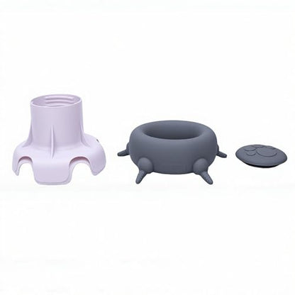 Pssopp Feeding Supplies Silicone Puppy Nursing Station Puppy Feeder Milk Bowl with 4 Nipples for Newborn Rabbits Kittens Other Animals Pet Milk Feeder Station, Pet (Grey) - color: Grey