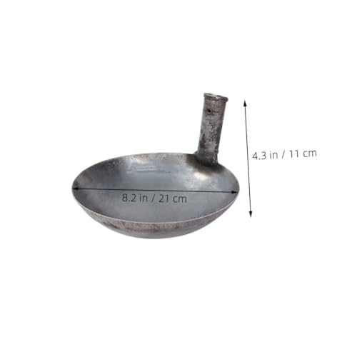 POPETPOP Thick Iron Ladle Spoon for Watering Reusable Long Handle Scoop for Garden and Household Use for Mixing Concrete and Feeding Livestock
