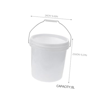 IMIKEYA Food Grade Plastic Storage Bucket with Lid Airtight Multipurpose Container for Pet Food Livestock Feed Charcoal Thick Plastic Pail with Hand Grip and Side Handles for Easy Carrying