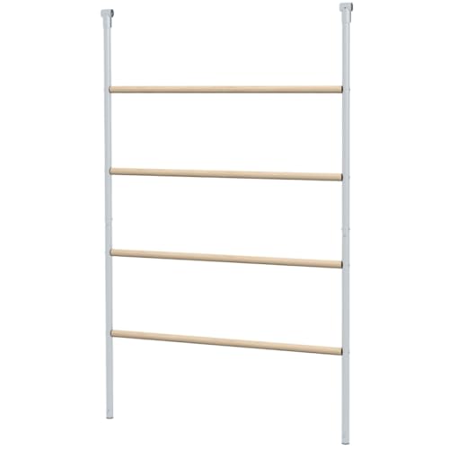 Chicken Roost for Coop, Galvanized Steel & Wood Jungle Gym with Four Height-Adjustable Tiers, 55" L x 33.75" W Roosting Bars for Hens, Ladder for Easy Assembly (22 lbs Capacity)