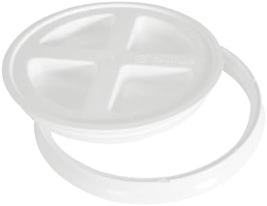 Gamma2 Seal Lid White | For Pet Food Storage | Fits 3.5-7 Gallon Buckets | BPA Free | Pack of 12 - color: White, size: Fits 3.5, 5, 6, & 7 Gallon Buckets (Pack of 12)