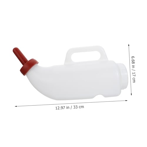 Outanaya 2L Calf Nursing Bottle Set Thickened Livestock Feeding Bottles for Calves Comfortable to Hold Design 2-Pack White Random Color