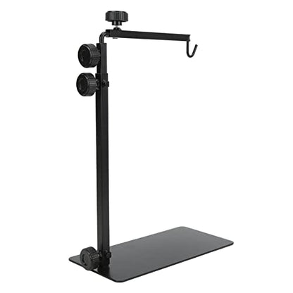 Reptile Lamp Stand, Iron Adjustable Heat Light Holder, Foldable Height Design – Stable Screw Knob Structure, Easy Installation for Lizards Turtles Snakes
