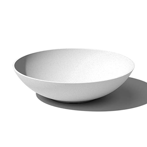 Veradek Mason Series Lane Bowl Planter| for Indoor or Outdoor Tabletops/Gardens |Made from Plastic-Stone Composite with Drainage Holes|Modern Décor for Flowers, Succulents, Small Plants - color: White, size: 6"H x 24"DIA
