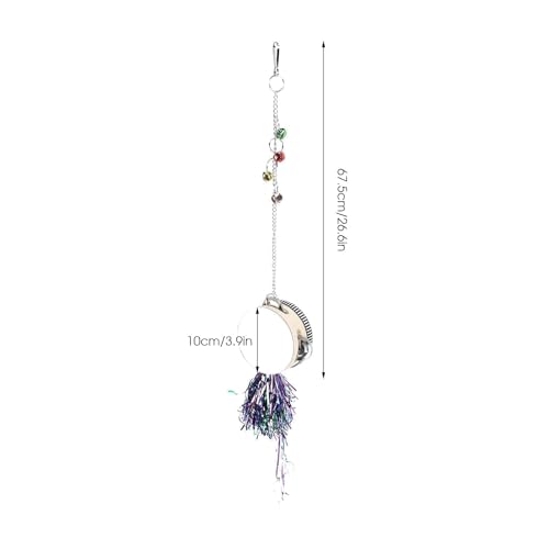 Cyrank Chicken Mirror Toys, Pet Chicken Mirror Drum Toys Chicks Hens Hanging Double Side Playing Toy Hanging Swing Mirror Toys with Bell